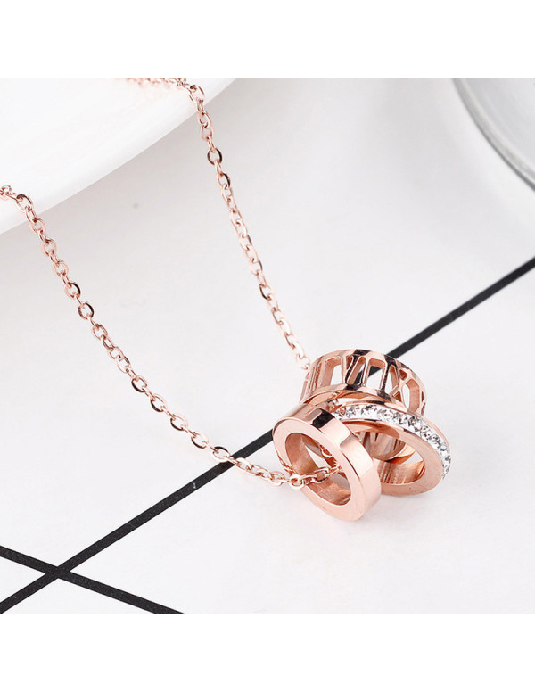 Jewels Galaxy Rose Gold Plated Stainless Steel CZ ...