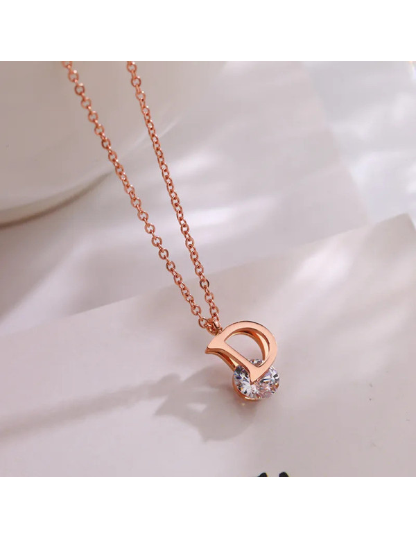 Jewels Galaxy Stainless Steel Rose Gold Plated CZ ...