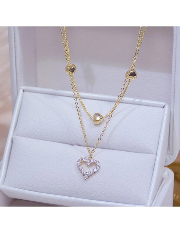 Jewels Galaxy Gold Plated Korean Heart themed AD L...