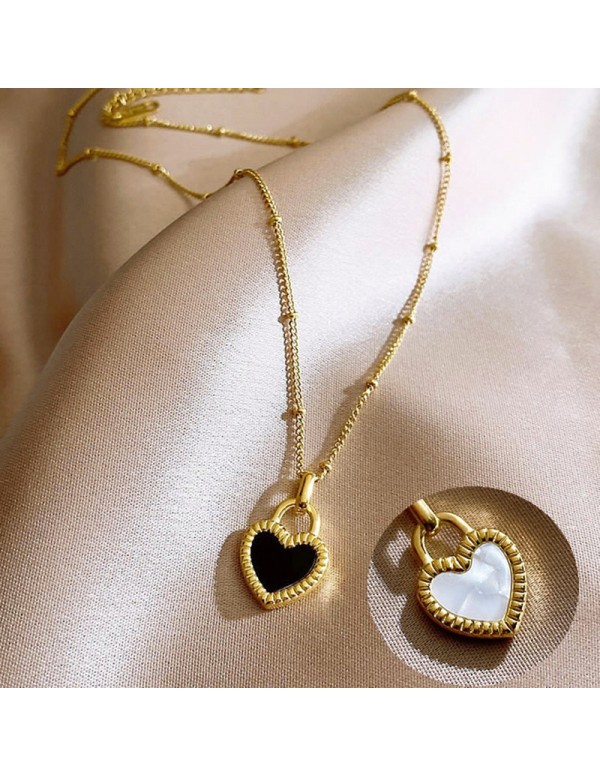 Jewels Galaxy Gold Plated Korean Dual Hearts Beautiful Long Pendant