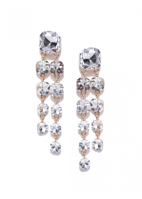 Jewels Galaxy Gold-Plated Geometric Drop Earrings  9870