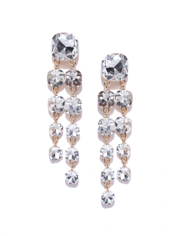 Jewels Galaxy Gold-Plated Geometric Drop Earrings ...