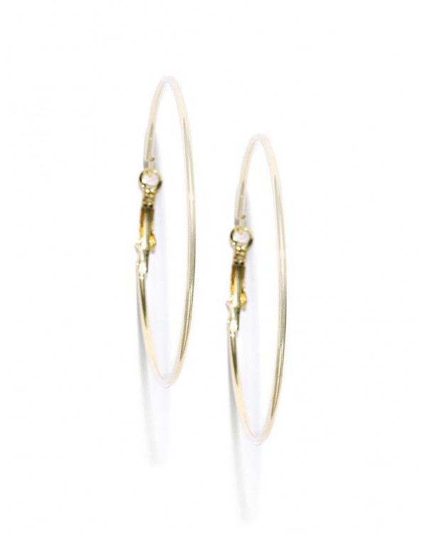 Gold-Plated Circular Handcrafted Hoop Earrings 351...