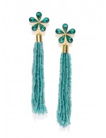 Green Gold-Plated Floral Handcrafted Dro...