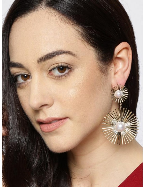 Gold-Plated Handcrafted Contemporary Drop Earrings...