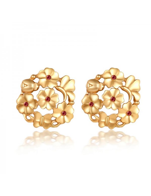 Jewels Galaxy Gold-Plated Stone-Studded Floral Sha...