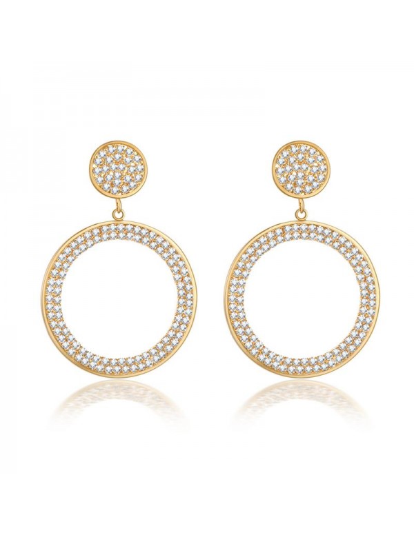 Jewels Galaxy Gold-Plated Stone-Studded Circular D...