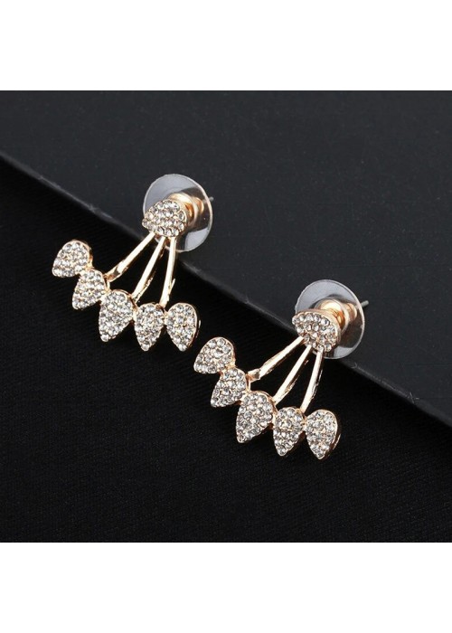 Jewels Galaxy Gold Plated Stunning Korean Leaf Themed Stud Earrings