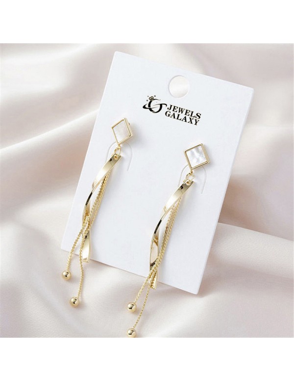 Jewels Galaxy Gold Plated Trending Korean Curve and Drop Earrings