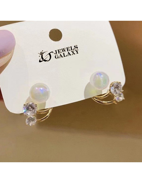 Jewels Galaxy Gold Plated Korean AD and Pearl Quir...