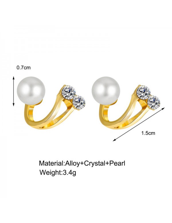 Jewels Galaxy Gold Plated Korean AD and Pearl Quirky Stud Earrings