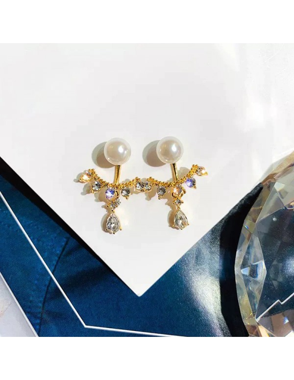 Jewels Galaxy Gold Plated Korean AD and Pearl Wing...