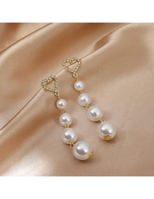 Jewels Galaxy Gold Plated Korean AD and Pearl Hear...