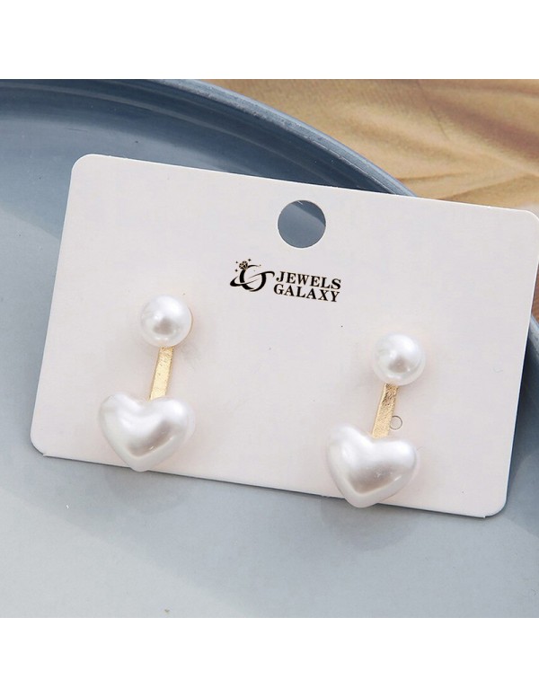 Jewels Galaxy Gold Plated Korean Pearl Heart Beaut...