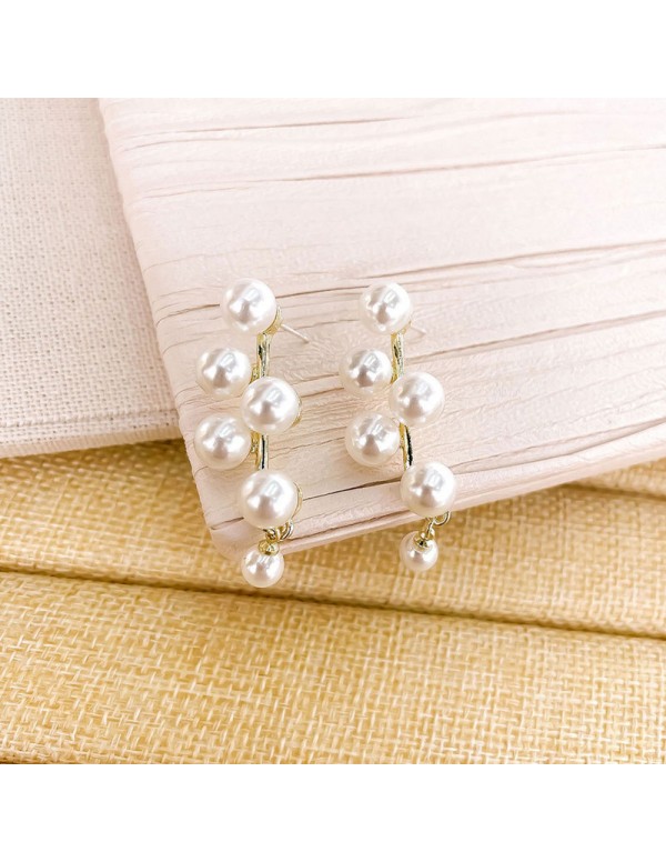 Jewels Galaxy Gold Plated Amazing Korean Pearl Drop Earrings