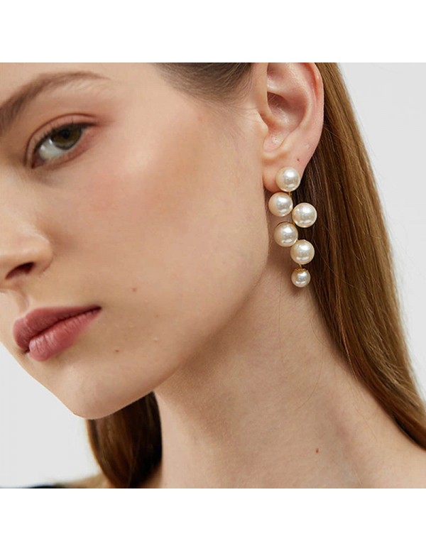 Jewels Galaxy Gold Plated Amazing Korean Pearl Drop Earrings