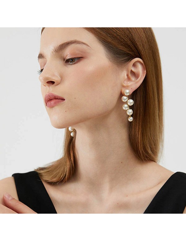 Jewels Galaxy Gold Plated Amazing Korean Pearl Drop Earrings