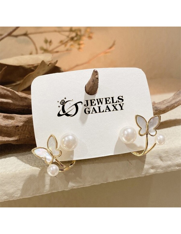 Jewels Galaxy Gold Plated Korean Dual Pearl Butter...