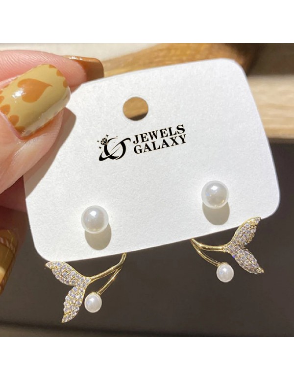Jewels Galaxy Gold Plated Korean AD Pearl Mermaid ...