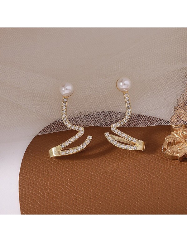 Jewels Galaxy Gold Plated Korean AD Pearl Quirky Stud Earrings