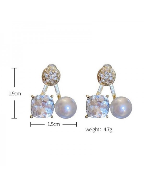 Jewels Galaxy Gold Plated Trendy Korean AD Pearl Unique Stud Earrings