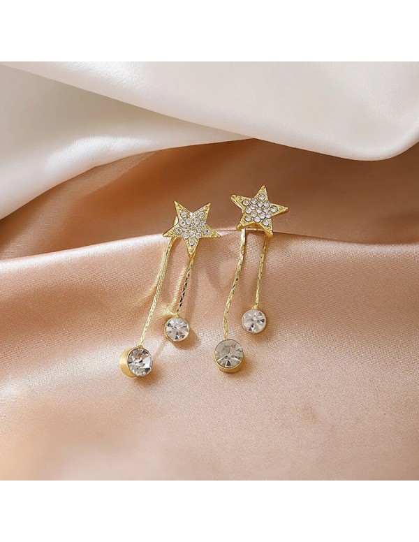 Jewels Galaxy Gold Plated Beautiful Korean Stars themed AD Drop Earrings