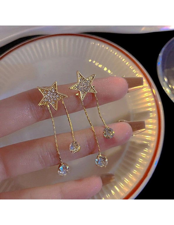 Jewels Galaxy Gold Plated Beautiful Korean Stars themed AD Drop Earrings