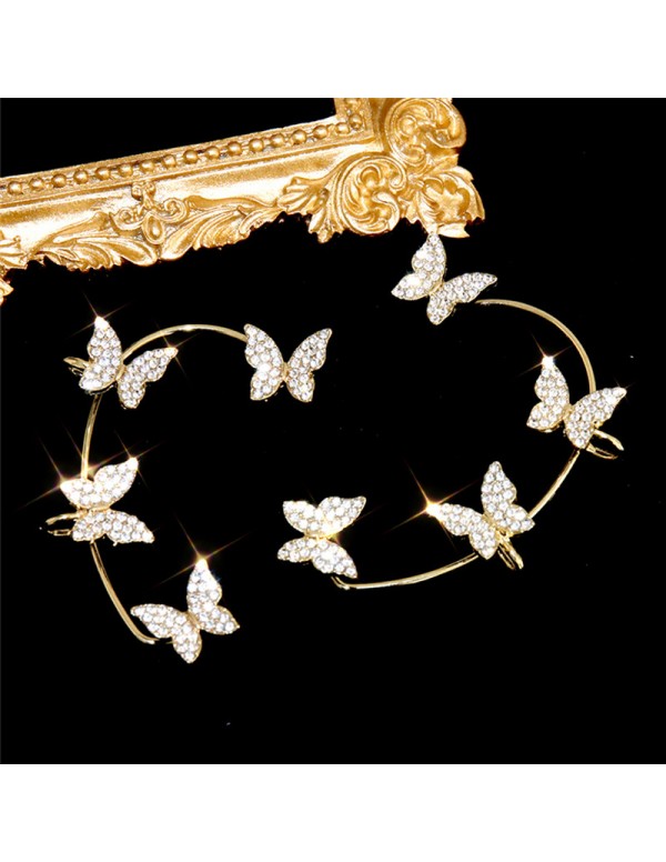 Jewels Galaxy Gold Plated Korean Ear Cuffs With Bu...