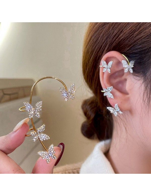 Jewels Galaxy Gold Plated Korean Ear Cuffs With Bu...
