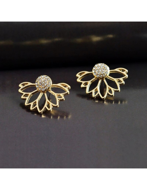 Jewels Galaxy Gold Plated Korean Floral Ear Cuff w...