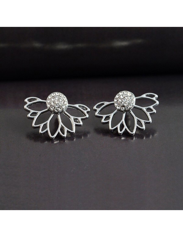 Jewels Galaxy Silver Plated Korean Floral Ear Cuff...