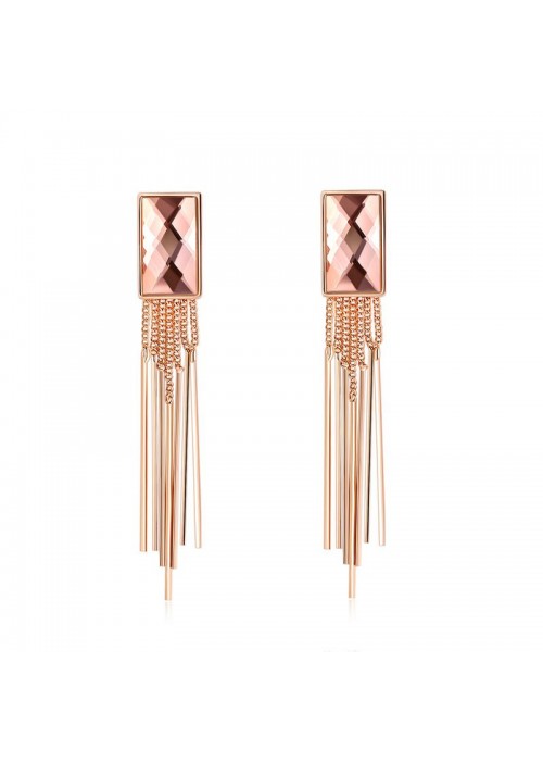 Jewels Galaxy Rose-Gold Toned Luxuria Gold-Plated Tasseled Handcrafted Drop Earrings  9570