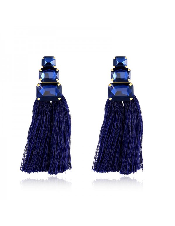 Jewels Galaxy Navy Blue Gold-Plated Tasseled Conte...