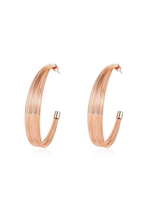 Jewels Galaxy Gold-Plated Crescent Shaped Half Hoop Earrings  9760