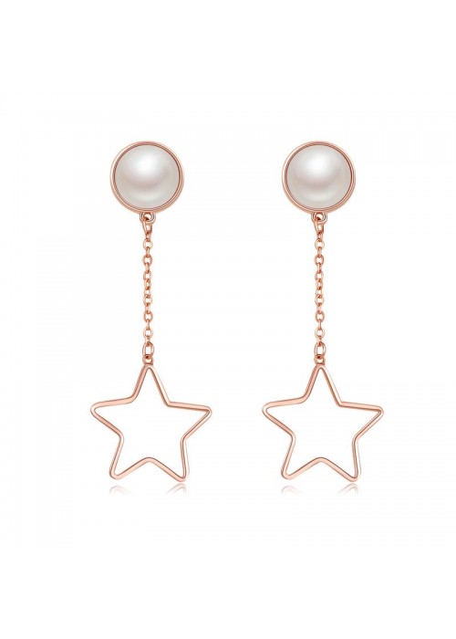 Jewels Galaxy Off-White Gold-Plated Geometric Drop Earrings  9790