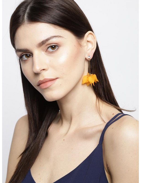 Jewels Galaxy Orange Gold-Plated Handcrafted Flora...