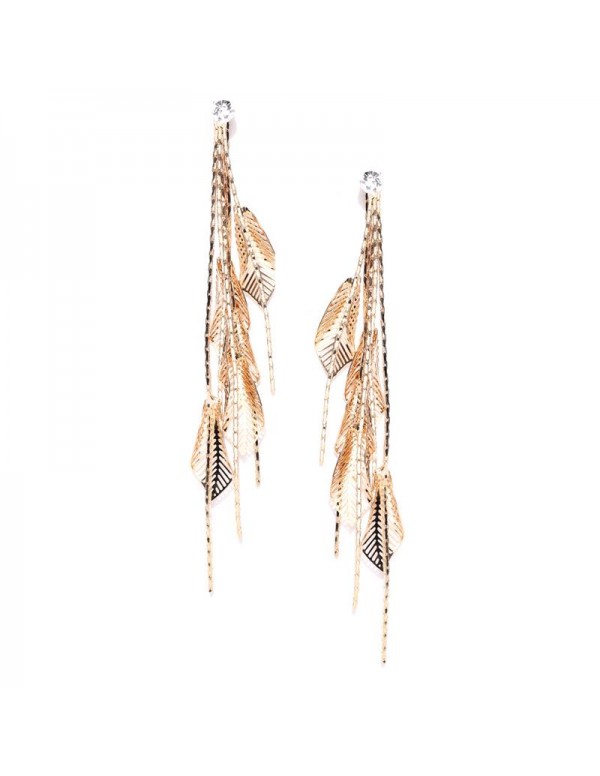 Jewels Galaxy Gold-Plated Handcrafted Feather Shap...
