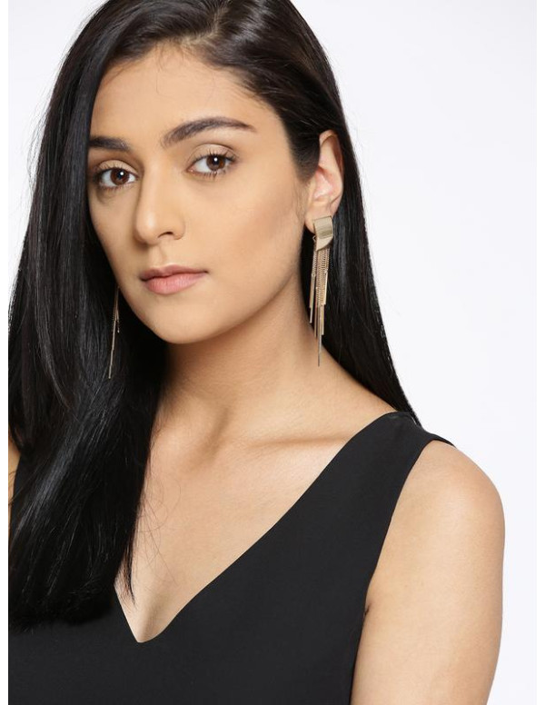 Jewels Galaxy Gold-Plated Luxuria Handcrafted Contemporary Drop Earrings  9552