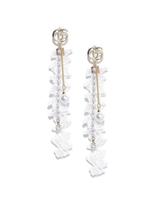 Jewels Galaxy White Gold-Plated Contemporary Drop Earrings  9807