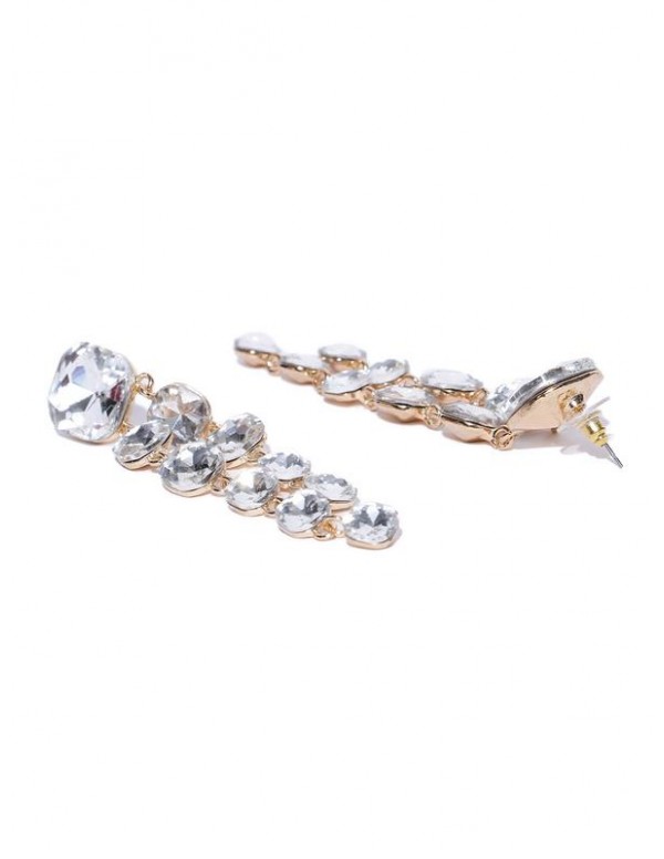 Jewels Galaxy Gold-Plated Geometric Drop Earrings  9870