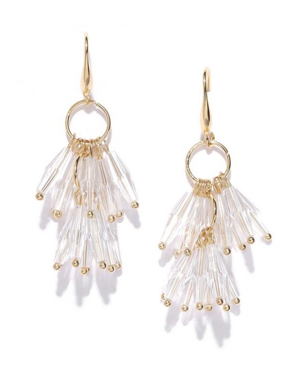 Jewels Galaxy Gold-Plated Handcrafted Beaded Contemporary Drop Earrings 9899