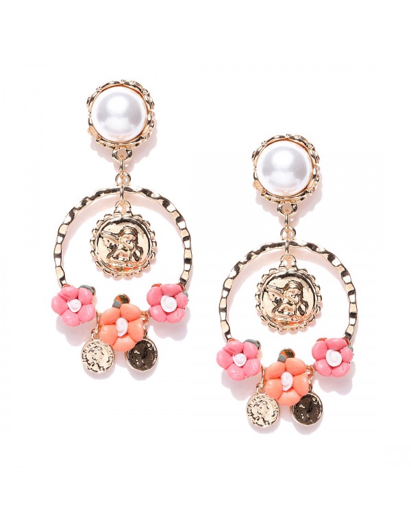 Jewels Galaxy Peach-Coloured Luxuria Gold-Plated H...