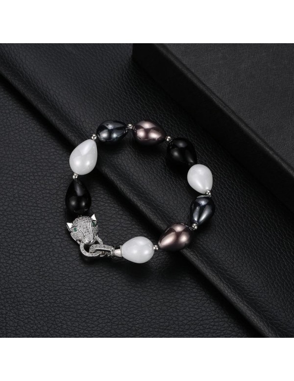 Designs By Jewels Galaxy American Diamond Rhodium Plated Multicolor Premium Bracelet 63002