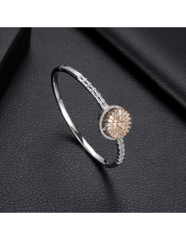 Designs By Jewels Galaxy American Diamond Rhodium Plated Geometrical Premium Bracelet 63014