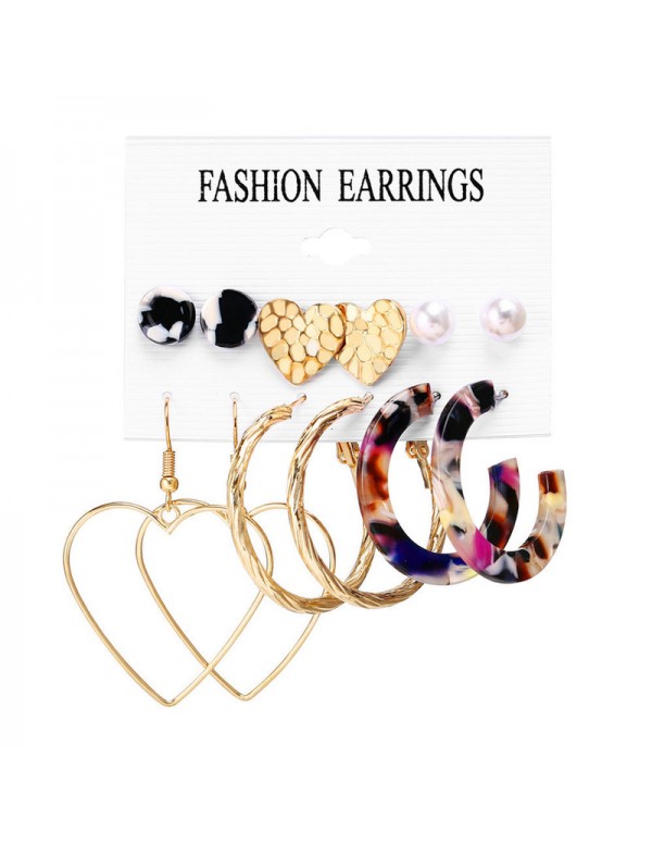 Jewels Galaxy Gold Plated Multi Studs and Hoop Earrings Set of 12