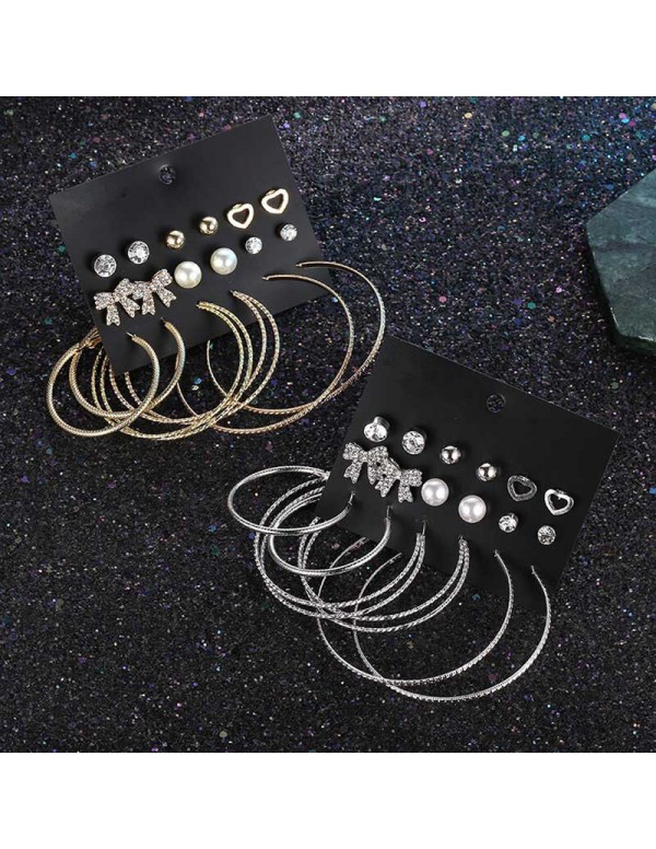 Jewels Galaxy Gold Plated Multi Studs and Hoop Ear...