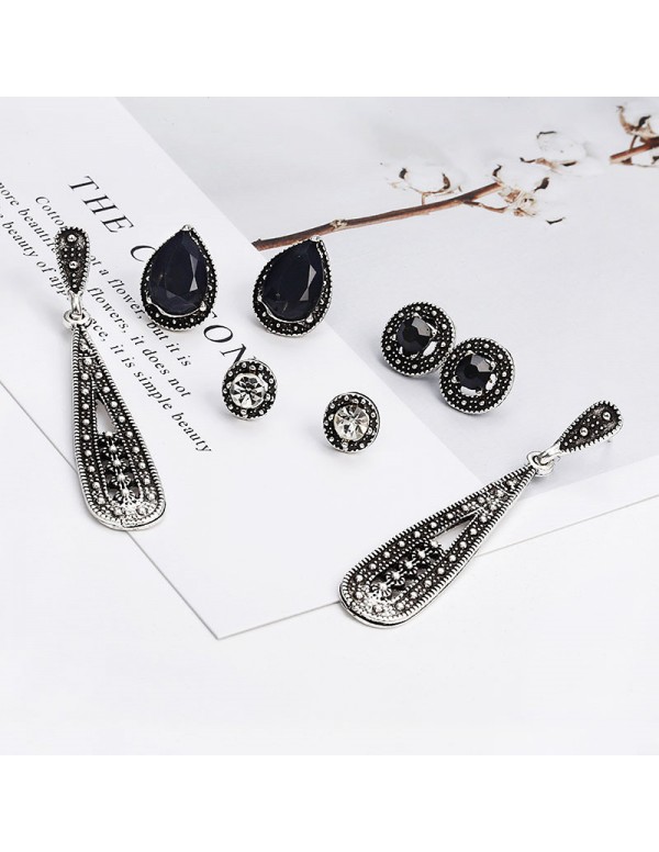 Jewels Galaxy Scintillating Crystal Vintage Retro Splendid Stud and Droplets Earrings For Women/Girls 132