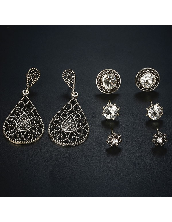 Jewels Galaxy Trendy American Diamond Vintage Retro Mesmerizing Stud & Droplets Earrings For Women/Girls 133
