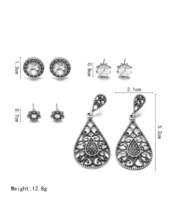 Jewels Galaxy Trendy American Diamond Vintage Retro Mesmerizing Stud & Droplets Earrings For Women/Girls 133