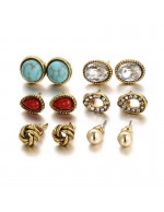 Jewels Galaxy Combo of 6 Pair Gold Plate...